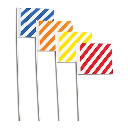 Blackburn Flag Blackburn 4"x 5" Pattern Stake Flags with30" Wire Stakes, 100PK 3JVJ7